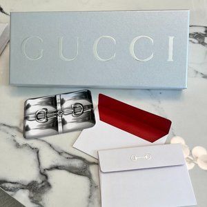 Gucci - Novelty Holiday Cards with Embossed Horsebit Icon - Silver